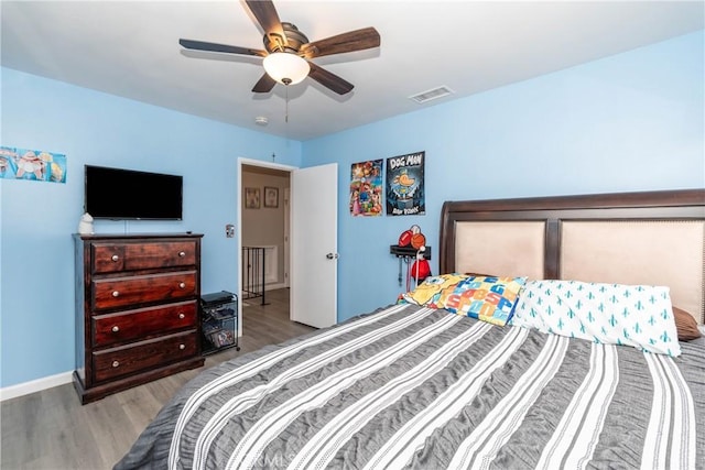 14750 Danbrook Dr, Whittier, CA 90604 - bedroom with wood finished floors and a ceiling fan