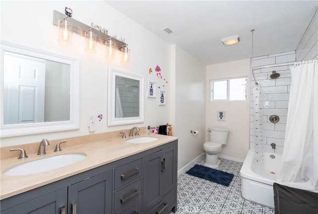 14750 Danbrook Dr, Whittier, CA 90604 - full bath with double vanity and shower / bath combination with curtain