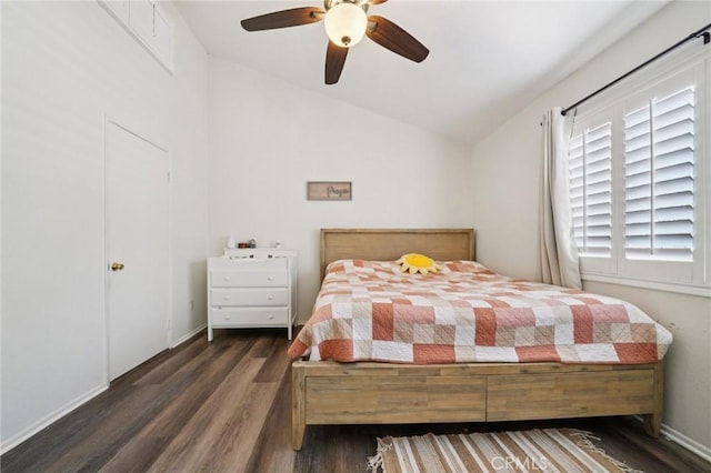 1748 S Mountain Ave Unit A, Ontario, CA 91762 - bedroom with lofted ceiling, wood finished floors, and a ceiling fan