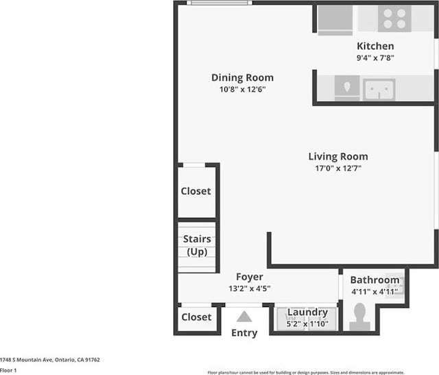 1748 S Mountain Ave Unit A, Ontario, CA 91762 - view of room layout