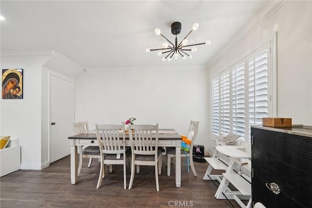 1748 S Mountain Ave Unit A, Ontario, CA 91762 - dining area with a chandelier, ornamental molding, and wood finished floors
