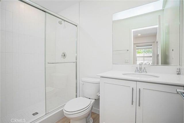 1239 Bonnet Way, Torrance, CA 90502 - full bathroom with a shower stall, vanity, and wood finished floors
