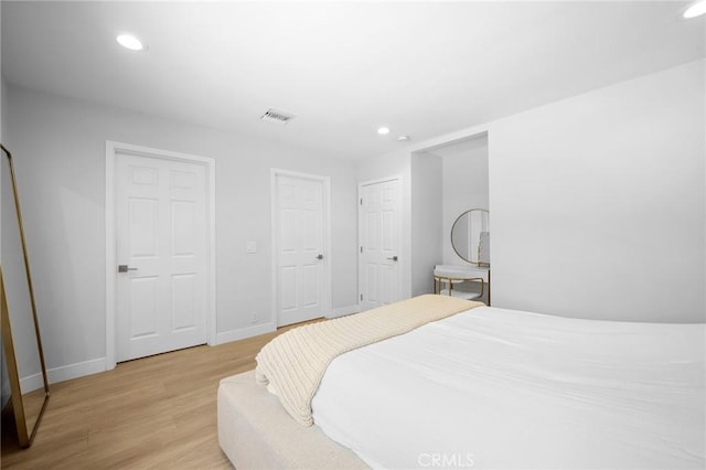 17437 Chase St, Northridge, CA 91325 - bedroom featuring recessed lighting and light wood-type flooring