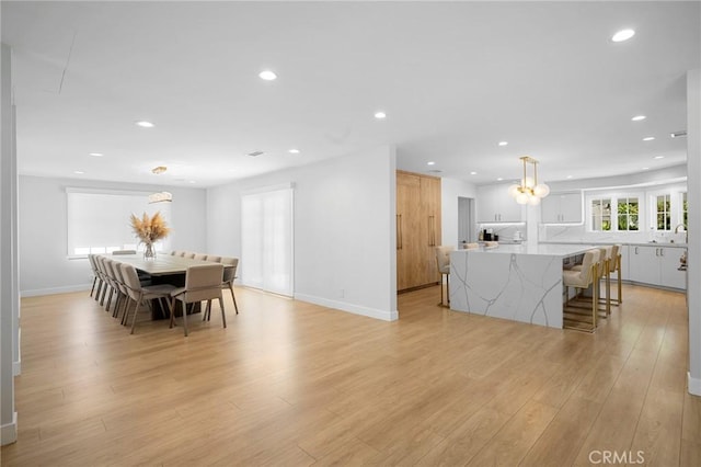 17437 Chase St, Northridge, CA 91325 - dining room featuring recessed lighting and light wood finished floors