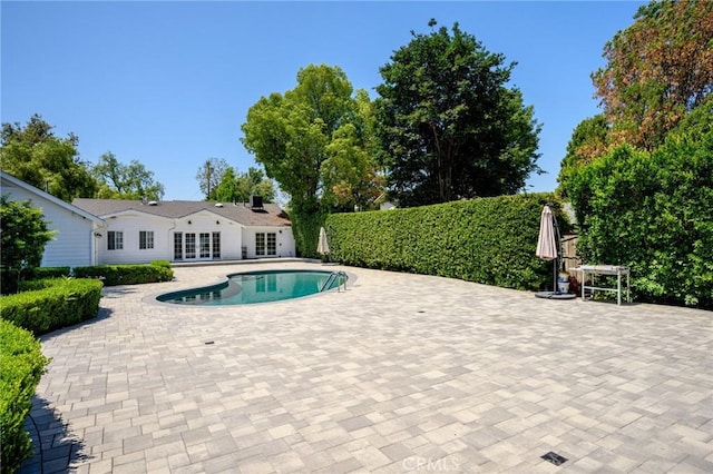 17437 Chase St, Northridge, CA 91325 - view of pool featuring french doors and a patio