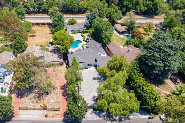 17437 Chase St, Northridge, CA 91325 - aerial view of property's location featuring a pool area