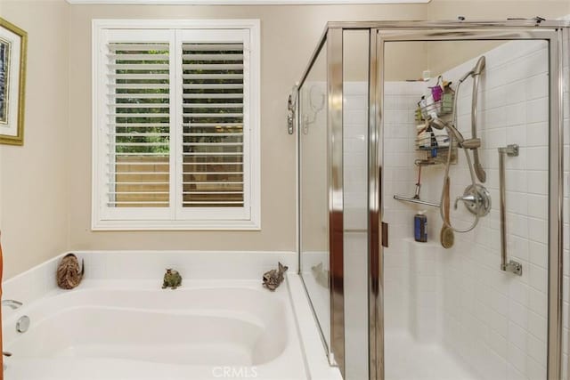 31676 Brentworth St, Menifee, CA 92584 - bathroom featuring a garden tub and a shower stall
