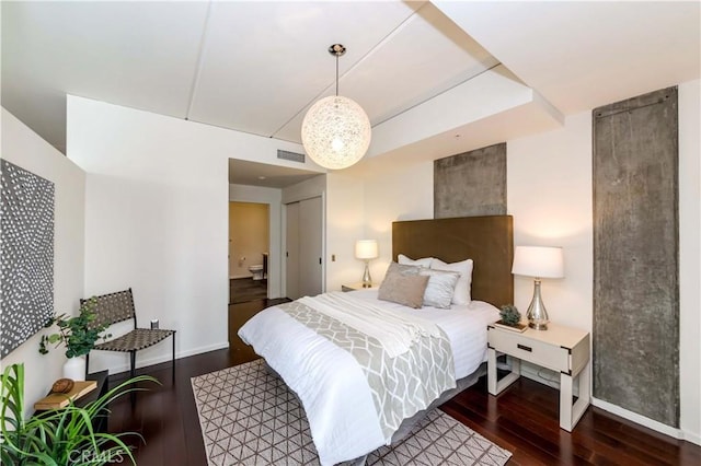 1155 S Grand Ave Unit 1008, Los Angeles, CA 90015 - bedroom featuring wood finished floors and connected bathroom