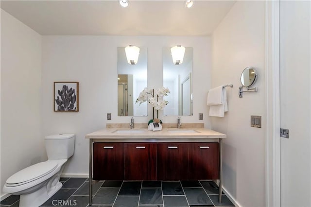 1155 S Grand Ave Unit 1008, Los Angeles, CA 90015 - bathroom with double vanity and a shower with door