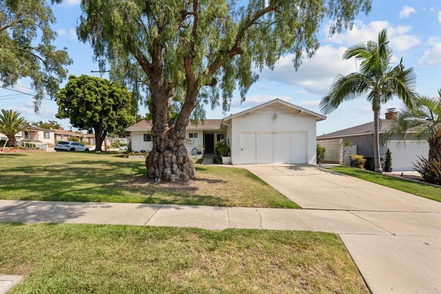 102 Sierra Way, Chula Vista, CA 91911 - ranch-style house with a garage, driveway, and a front lawn