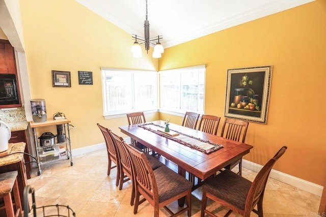 1560 Cavernt Pt, Chula Vista, CA 91911 - dining space featuring crown molding and a chandelier