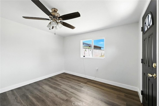 16874 Athol St, Fontana, CA 92335 - empty room featuring dark wood-style floors and ceiling fan