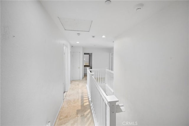 15372 Brandon Ln, Fontana, CA 92337 - hallway featuring an upstairs landing and recessed lighting