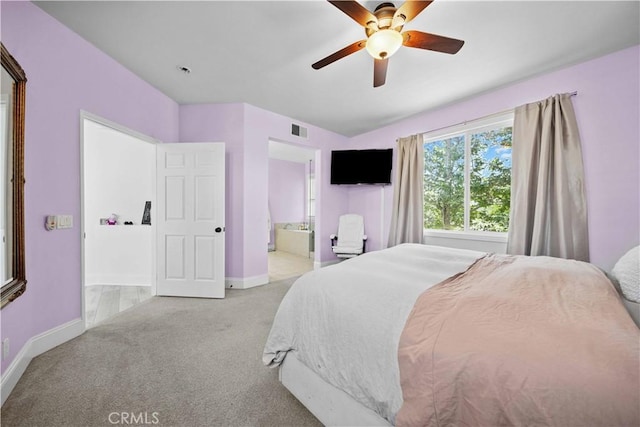21 Dawnwood, Ladera Ranch, CA 92694 - carpeted bedroom with ensuite bathroom and ceiling fan