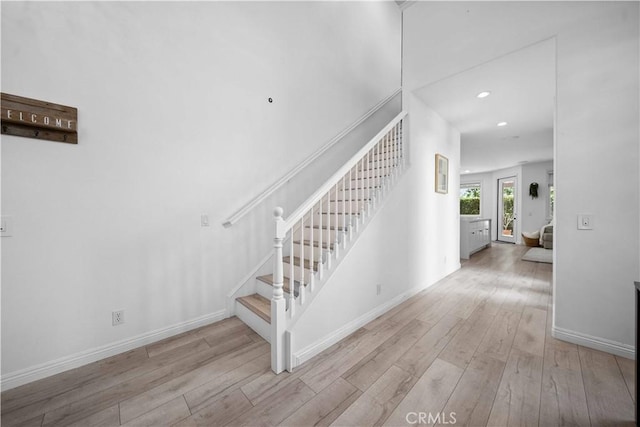 21 Dawnwood, Ladera Ranch, CA 92694 - stairway with wood finished floors and recessed lighting