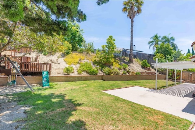24046 Lindley St, Mission Viejo, CA 92691 - view of yard featuring a playground and a patio area