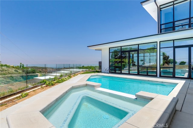 1912 Edgefair Ln, Redlands, CA 92373 - view of swimming pool with a pool with connected hot tub