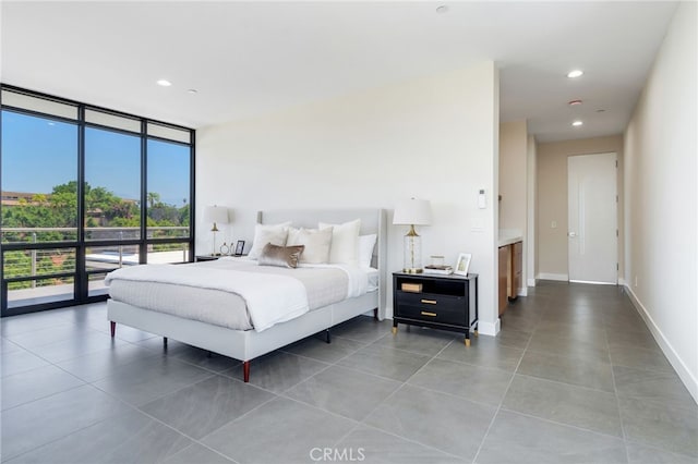 1912 Edgefair Ln, Redlands, CA 92373 - tiled bedroom with floor to ceiling windows and recessed lighting