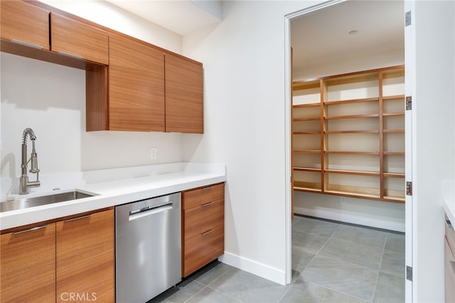 1912 Edgefair Ln, Redlands, CA 92373 - kitchen with dishwasher, light countertops, and brown cabinets