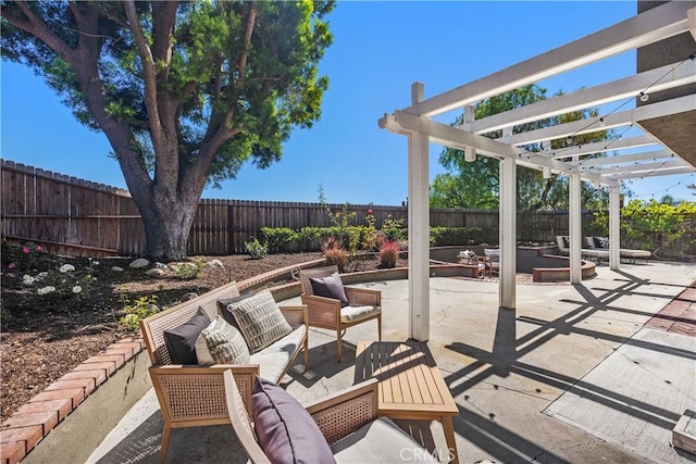 24532 La Cienega St, Laguna Hills, CA 92653 - fenced backyard with a pergola, a patio, and an outdoor living space