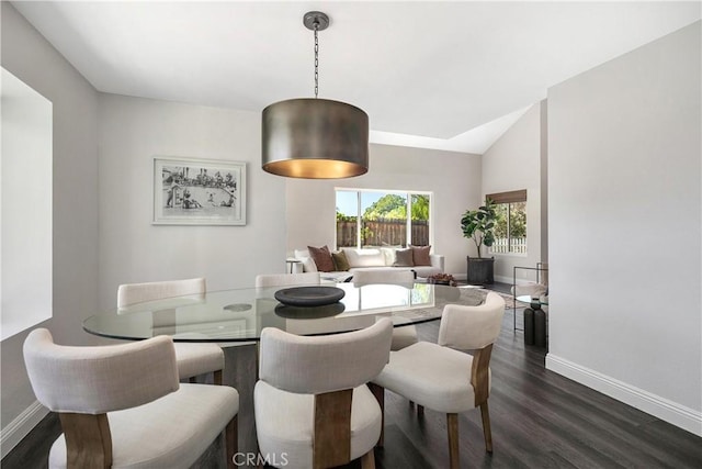 24532 La Cienega St, Laguna Hills, CA 92653 - dining room with dark wood-type flooring and vaulted ceiling