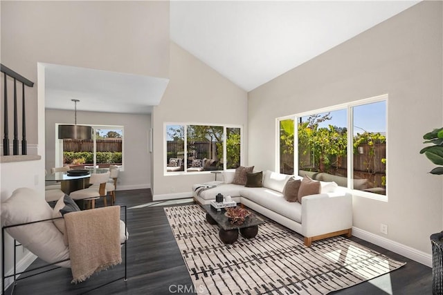 24532 La Cienega St, Laguna Hills, CA 92653 - living room with high vaulted ceiling and wood finished floors