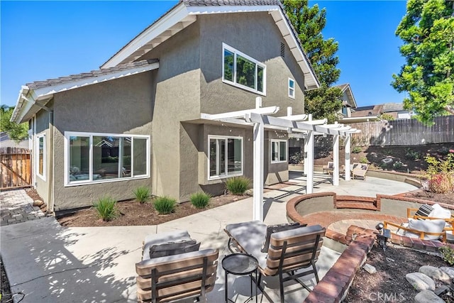 24532 La Cienega St, Laguna Hills, CA 92653 - rear view of property featuring a pergola, a patio area, and stucco siding