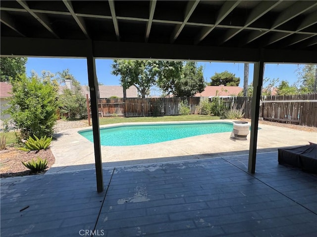 14016 Las Entradas, Bakersfield, CA 93314 - view of pool featuring a patio and a fenced backyard