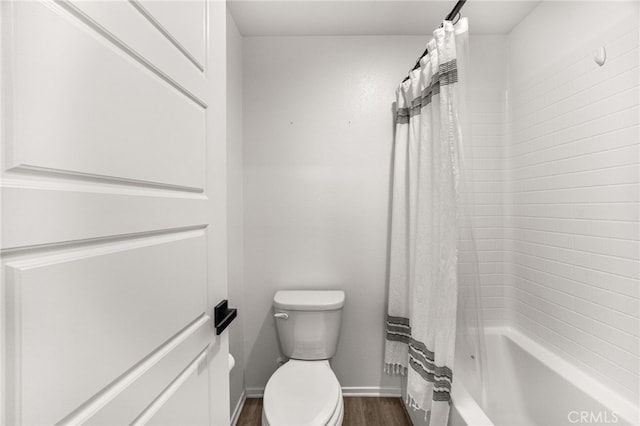 872 Bluebell Way, Beaumont, CA 92223 - full bathroom with shower / tub combo with curtain and wood finished floors