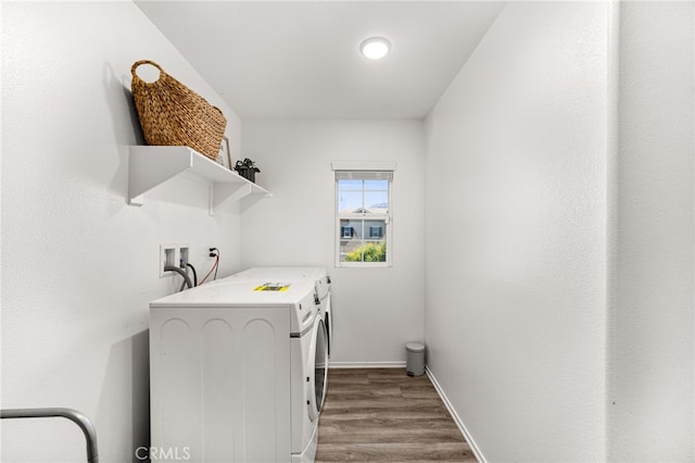 872 Bluebell Way, Beaumont, CA 92223 - washroom with washing machine and dryer and wood finished floors