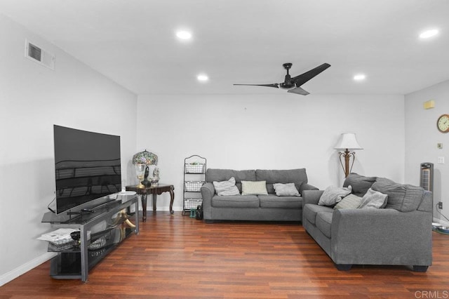 2164 Bluehaven Ct, San Diego, CA 92154 - living room with ceiling fan, recessed lighting, and wood finished floors