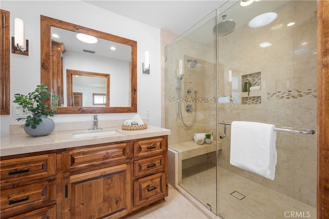 5116 Faust Ave, Lakewood, CA 90713 - full bathroom featuring vanity and a stall shower