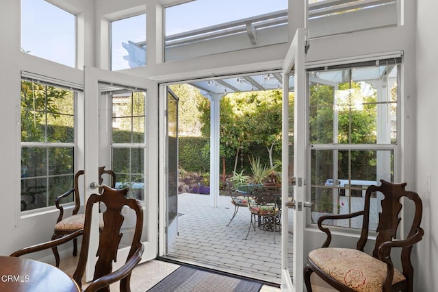 2106 Fox Den Ct, Oxnard, CA 93036 - doorway featuring french doors, tile patterned floors, and a sunroom