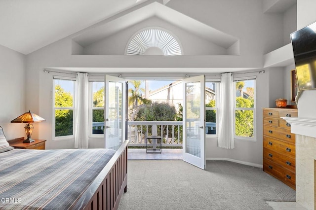 2106 Fox Den Ct, Oxnard, CA 93036 - bedroom with vaulted ceiling, carpet, and multiple windows