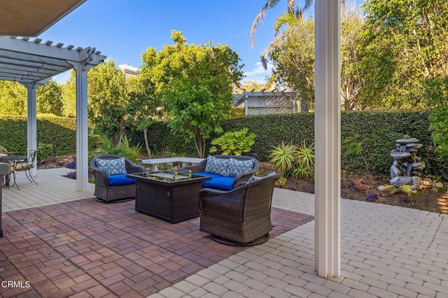 2106 Fox Den Ct, Oxnard, CA 93036 - fenced backyard featuring an outdoor hangout area, a pergola, and a patio area