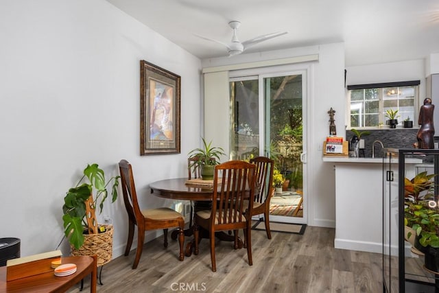 17 Carnegie, San Jose, CA 95116 - dining space with wood finished floors and ceiling fan