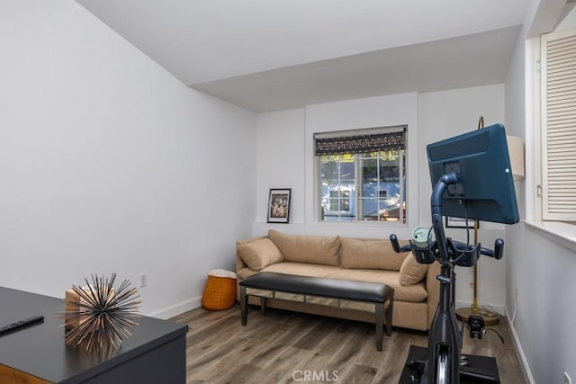 17 Carnegie, San Jose, CA 95116 - living room with baseboards and wood finished floors