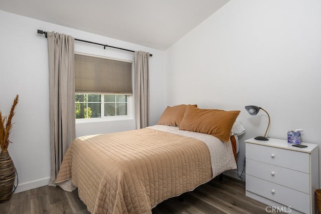 17 Carnegie, San Jose, CA 95116 - bedroom featuring vaulted ceiling and dark wood-style flooring