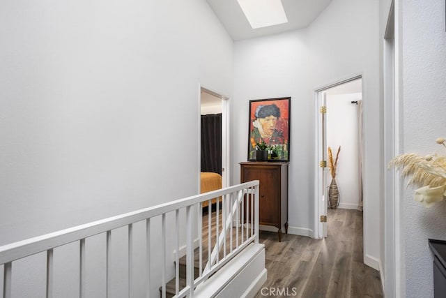 17 Carnegie, San Jose, CA 95116 - corridor with a skylight, wood finished floors, and a high ceiling