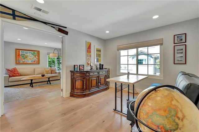 19325 Peachtree Ln, Huntington Beach, CA 92648 - office featuring light wood-style flooring and recessed lighting