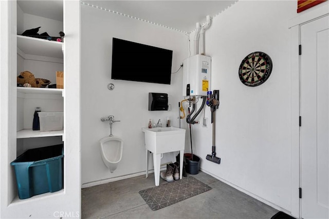12207 Snapping Turtle Rd, Apple Valley, CA 92308 - bathroom with concrete floors and tankless water heater