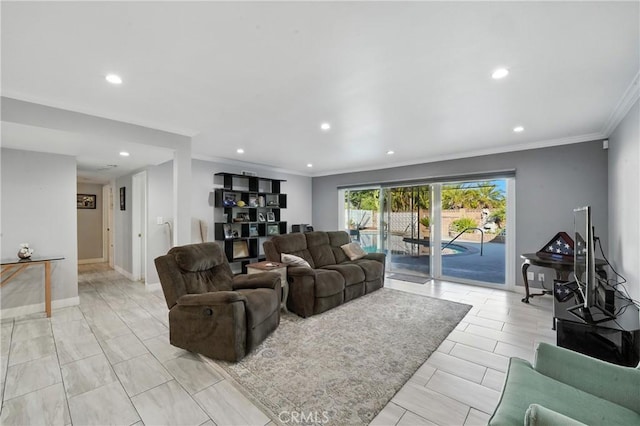 2007 Socrates Ave, Simi Valley, CA 93065 - living room featuring recessed lighting and crown molding