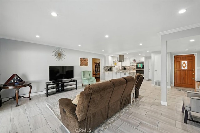 2007 Socrates Ave, Simi Valley, CA 93065 - living area featuring ornamental molding and recessed lighting