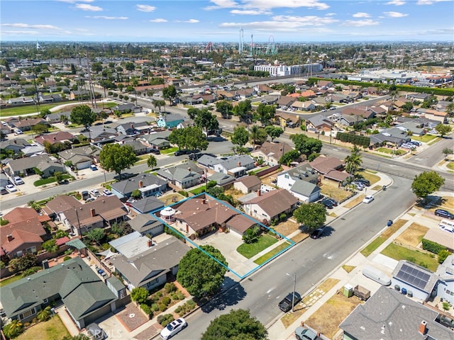 8038 Cyclamen Way, Buena Park, CA 90620 - aerial perspective of suburban area featuring property parcel outlined