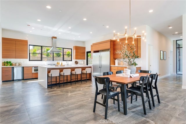 1922 Edgefair Ln, Redlands, CA 92373 - dining room with recessed lighting and a chandelier