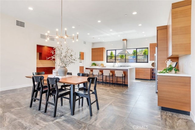 1922 Edgefair Ln, Redlands, CA 92373 - dining room featuring recessed lighting and a chandelier