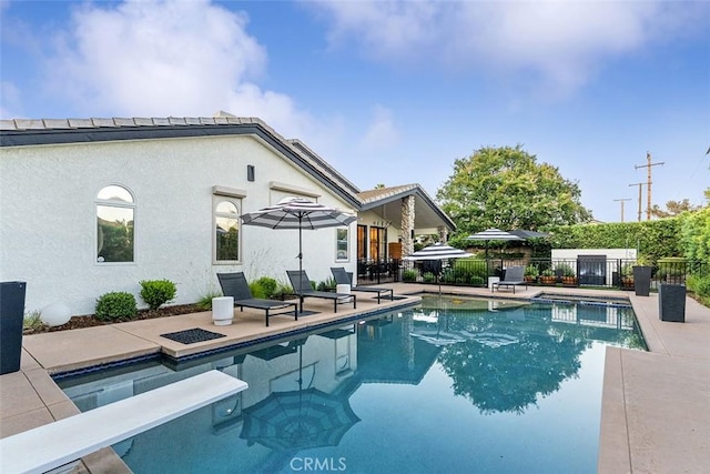 810 E Dalton Ave, Glendora, CA 91741 - view of pool with a diving board and a patio area