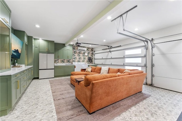 810 E Dalton Ave, Glendora, CA 91741 - living area with recessed lighting, a garage, and beam ceiling