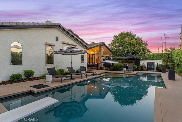 810 E Dalton Ave, Glendora, CA 91741 - view of swimming pool with a patio and a diving board