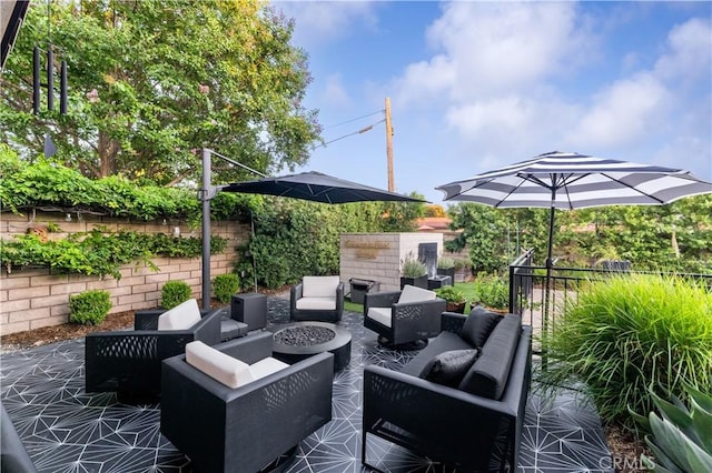 810 E Dalton Ave, Glendora, CA 91741 - view of patio with an outdoor living space with a fire pit